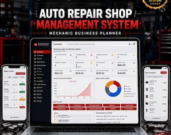Auto Repair Shop Management System | Mechanic Business Planner (HTML Digital Download)