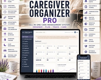 Caregiver Organizer Pro, Offline HTML Care Management System (Digital Download)