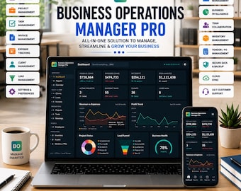 Business Operations Manager Pro, Offline HTML Business Management System, CRM, Projects, Employees, Tasks & Reports