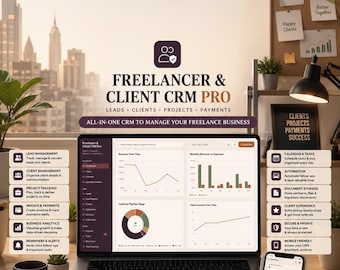 Freelancer Client CRM Pro | Offline HTML Business Dashboard (Digital Download)