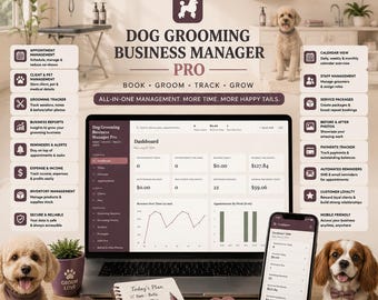 Dog Grooming Business Manager Pro | Offline HTML CRM Dashboard (Digital Download)