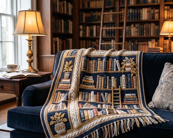 Haakpatroon boekenplankdeken, bibliotheekkleed, gezellig leeshoekje (pdf-download)