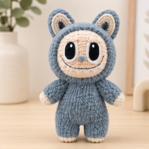 Labubu Crochet Pattern PDF, Amigurumi Monster Doll Tutorial, Kawaii Plush Crochet Pattern, Cute Toy DIY Gift