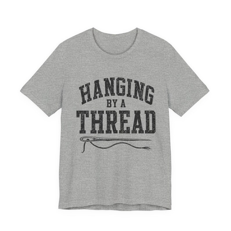 Hanging by a Thread Burnout Shirt | Funny Exhausted Adult Tee | Sarcastic Stress Gift | Overworked Graphic Tee | Mental Health Humor Shirt image 8