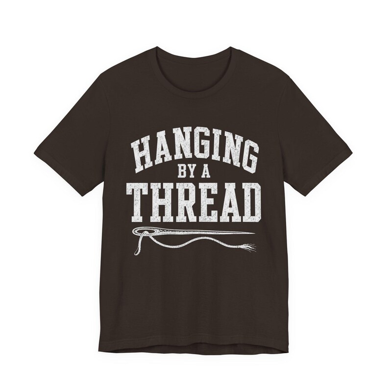 Hanging by a Thread Burnout Shirt | Funny Exhausted Adult Tee | Sarcastic Stress Gift | Overworked Graphic Tee | Mental Health Humor Shirt image 6