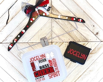 3 Set Cheer Gift Set | Cheerleader Bow Box | Team Gift | Cheerleader Water Bottle  | Cheer Gift | Cheer Waterbottle