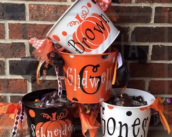 Custom Halloween Trick or Treat Candy Bucket