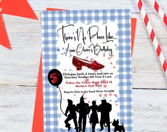 Wizard Of Oz Birthday Invitation: Editable Dorothy Silhouette (Digital Download)