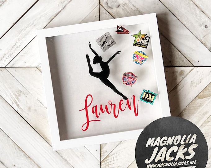 Featured listing image: Dance Competition Shadowbox | Pin Holder | Dancer Gift | Showcase Gift | Recital Gift | Competition Gift | Team Gift