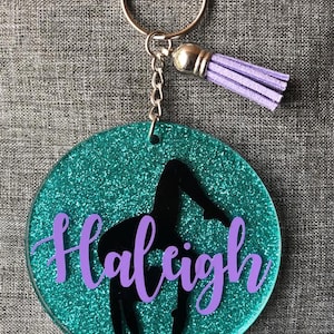 Gymnast Keychain | acrylic key chain | Gymnastics Team | Team gift | Personalized keychain | Glitter Key Chain | Tassel