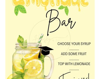 Lemonade Bar Sign, Coquette, Preppy Party, Template, lemons, Baby Shower, Birthday Party, Signature Drink, Grad Party, Bridal Shower