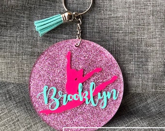 Dance Keychain | acrylic key chain | Personalized acrylic keychain | Dance | Team gift | Personalized keychain | Glitter Key Chain | Tassel