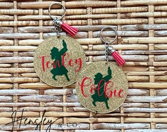 Dance Keychain | key chain | Nutcracker Gift | acrylic keychain | Dance Team gift | Personalized keychain | Glitter Key Chain | Tassel