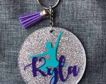 Dance Keychain | acrylic key chain | Personalized acrylic keychain | Dance | Team gift | Personalized keychain | Glitter Key Chain | Tassel