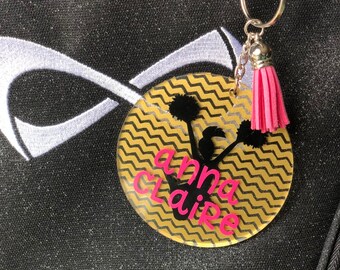 Cheer Keychain | acrylic key chain | Personalized acrylic keychain | Cheerleader | Team gift | Personalized keychain | Senior gift | Tassel