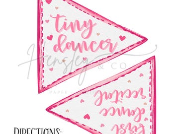My First Dance Recital Flag, First Dance Recital Pennant, PRINTABLE, Tiny Dancer, Dance Sign, Dancer Gift, Dance Recital Photo Booth Prop