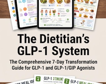 The Dietitian’s GLP-1 System | GLP-1 Fat Loss System |Fat Loss & Appetite Control Guide | Ozempic Meal Plan PDF | Nutrition Bundle