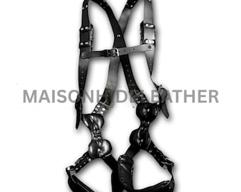 Cowhide Leather Sling Swing, Adjustable Support Harness, Couples Play Accessory