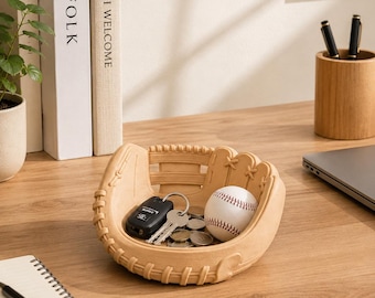 Baseball Glove Catchall Bowl, Sports Desk Organizer Tray, Baseball Decor & Storage Bowl, Unique Gift for Baseball Players and Fans