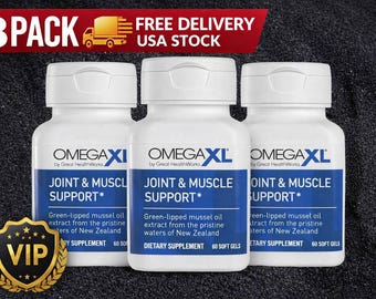 Omega XL Joint & Muscle Support Supplement, 3 Pack, Green Lipped Mussel Oil