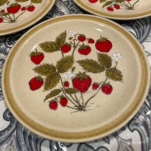 Vintage Strawberry Dishes Set - Etsy