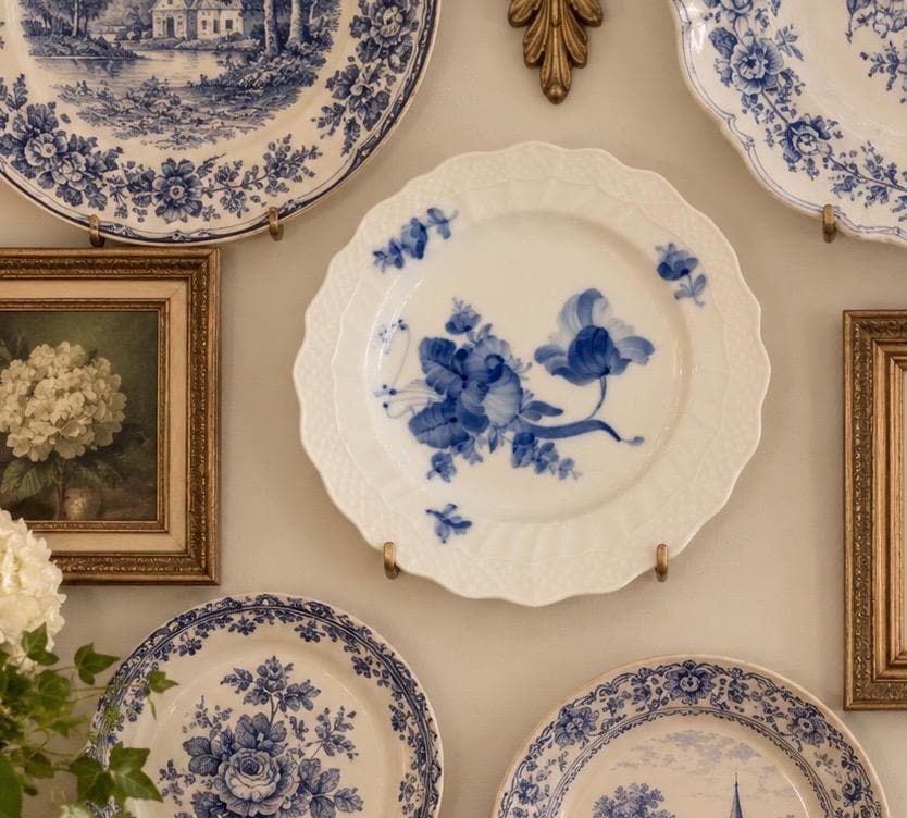 Vintage Blue Flower Plate - Etsy