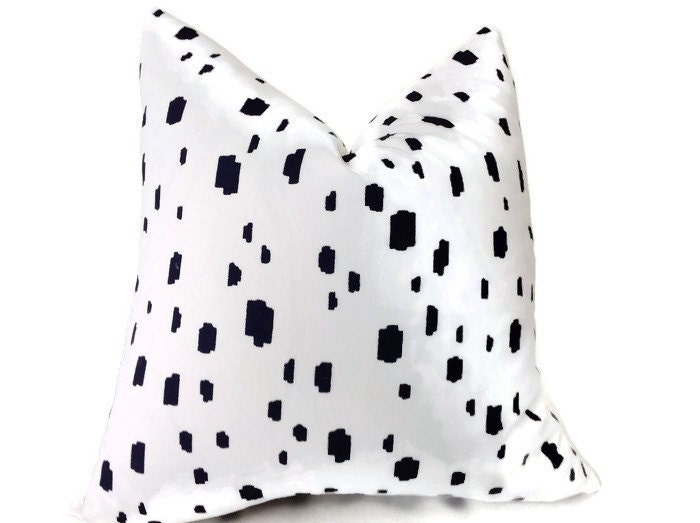 Caitlin Wilson Navy Spotted Pillow Throw Pillows Blue Etsy