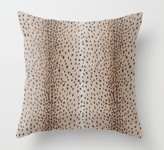 Antelope Linen Print Pillow Cover in Antelope Linen Print Pillow Cover in