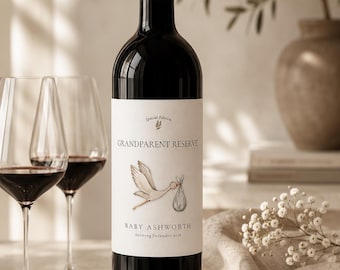 Personalised Wine Bottle Label for Pregnancy Announcements | Custom Wine Label