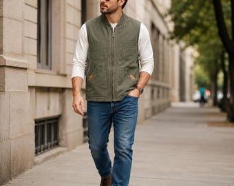 Mens Denim Vest Sleeveless Jacket Slim Fit Casual Cotton Winter Biker Jean Vest
