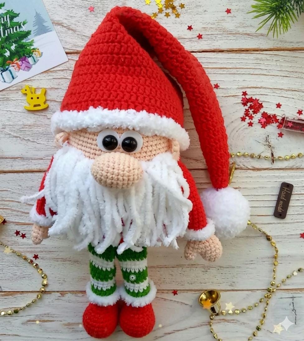Long-Legged Scandinavian Christmas Gnome Crochet Pattern