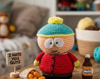 Cartman Amigurumi Crochet Pattern | Cartoon Character Doll Tutorial (PDF Download)