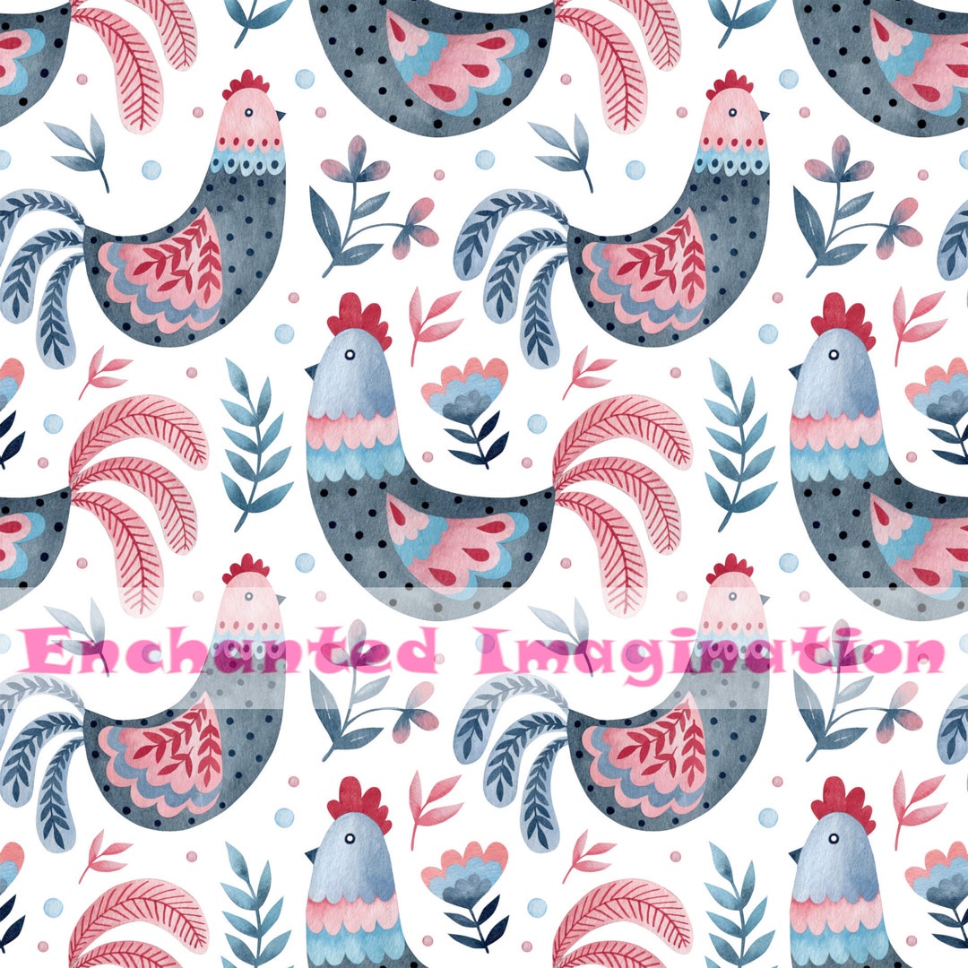 Cute Chicken Seamless Tiles, Includes 5 Seamless Patterns for Junk ...