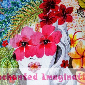 BlumenMädchen Gesichter, enthält 5 Muster für Junk Journals, Printables, Scrapbook Papercrafts, Hintergründe & mehr!