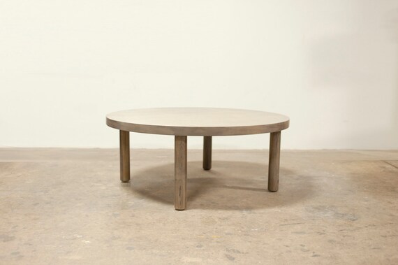 Maple Coffee Table Free Shipping Round Grey Stain Oxidized Etsy