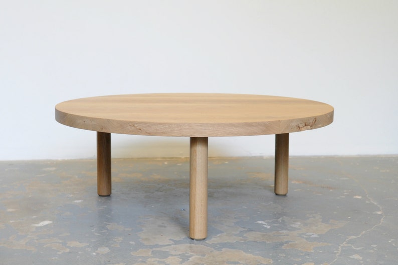 White Oak Coffee Table FREE SHIPPING Round Etsy