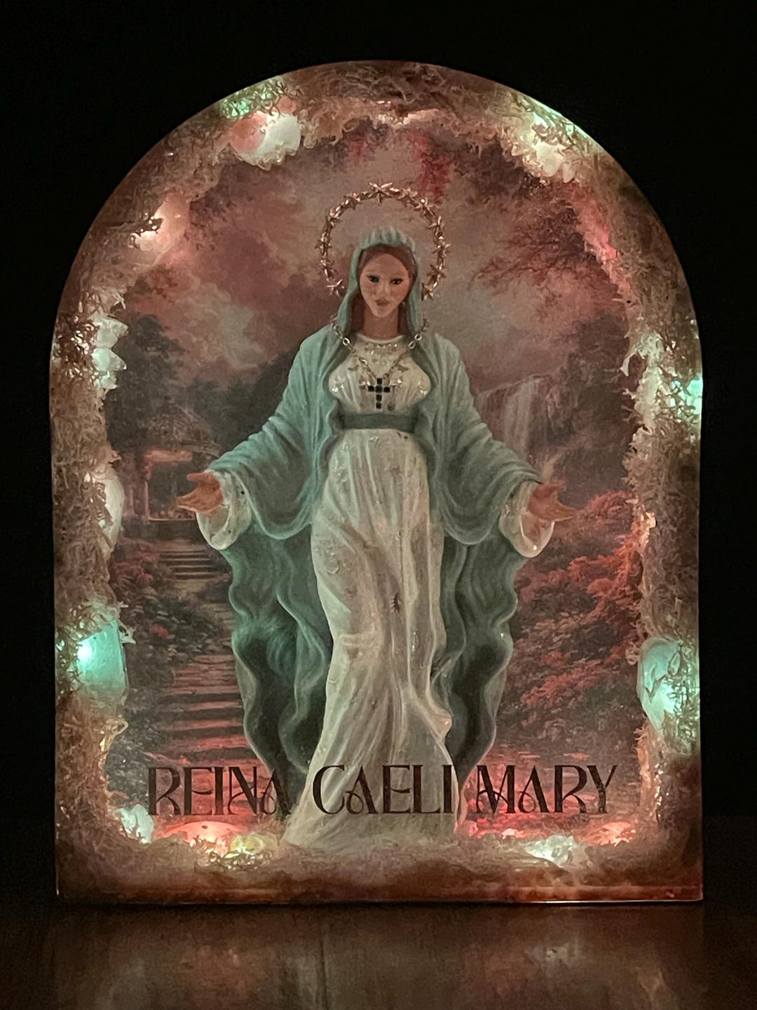 Virgin Mary Resin Light Art, Spiritual LED Lamp, Sacred Home Decor ...