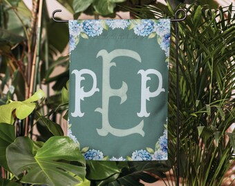 Single or Family Initial Southern Bloom Garden flag