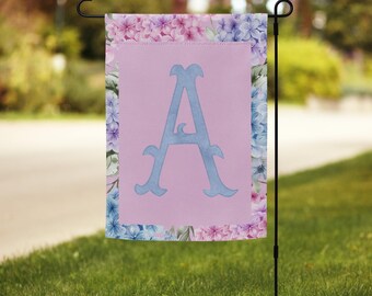 Single Initial Southern Bloom Initial Crest Garden flag