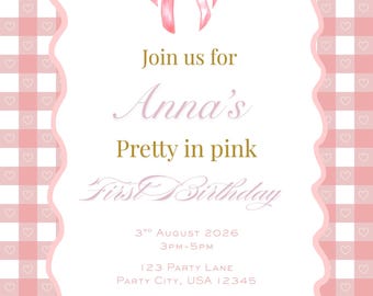 Pretty in Pink Birthday Invitation