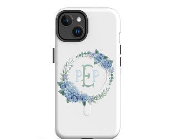 Southern Bloom Initial Crest MagSafe® tough case for iPhone®