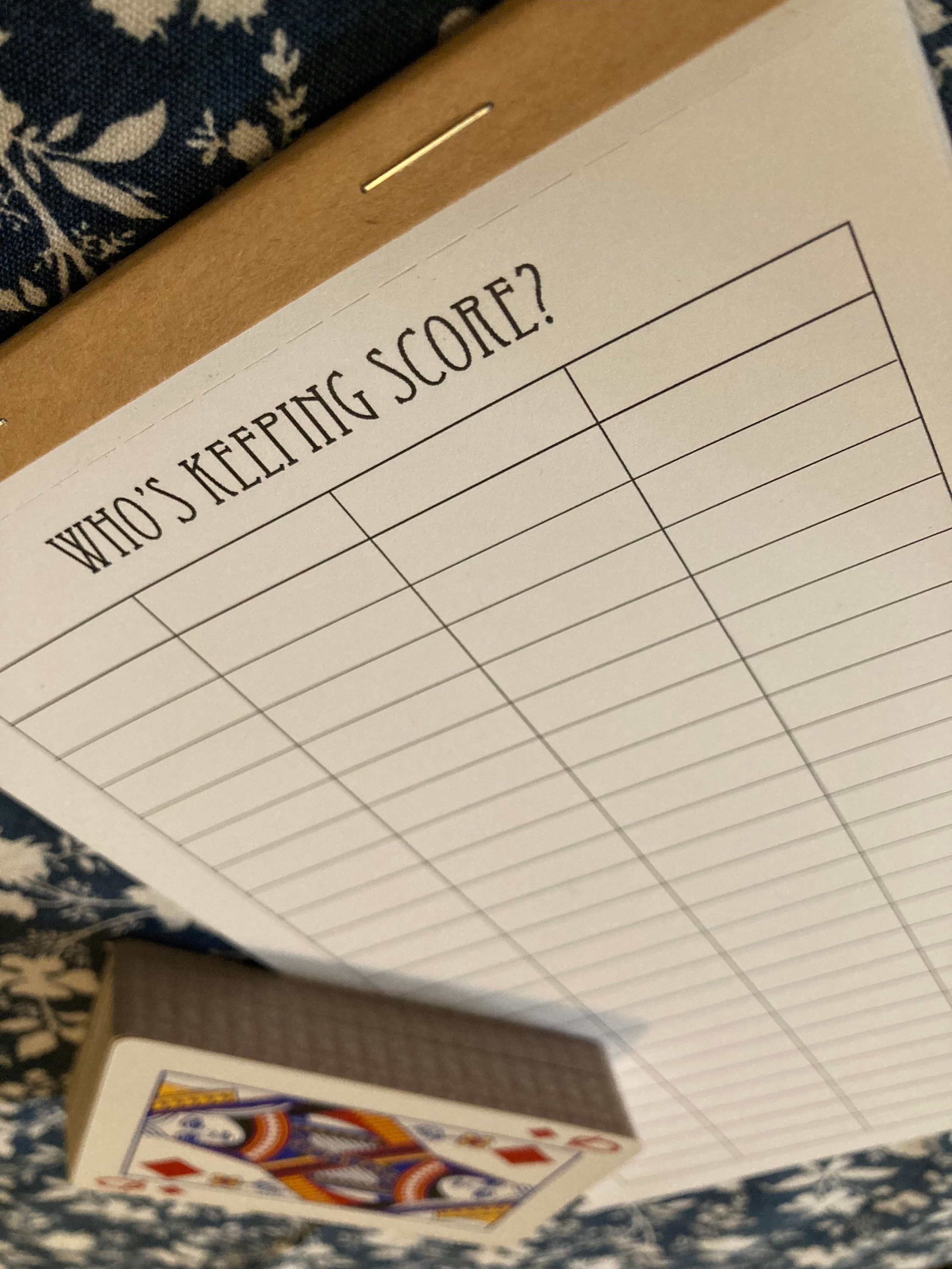 Score Table For Notepad Game Night Score Card Notepad: