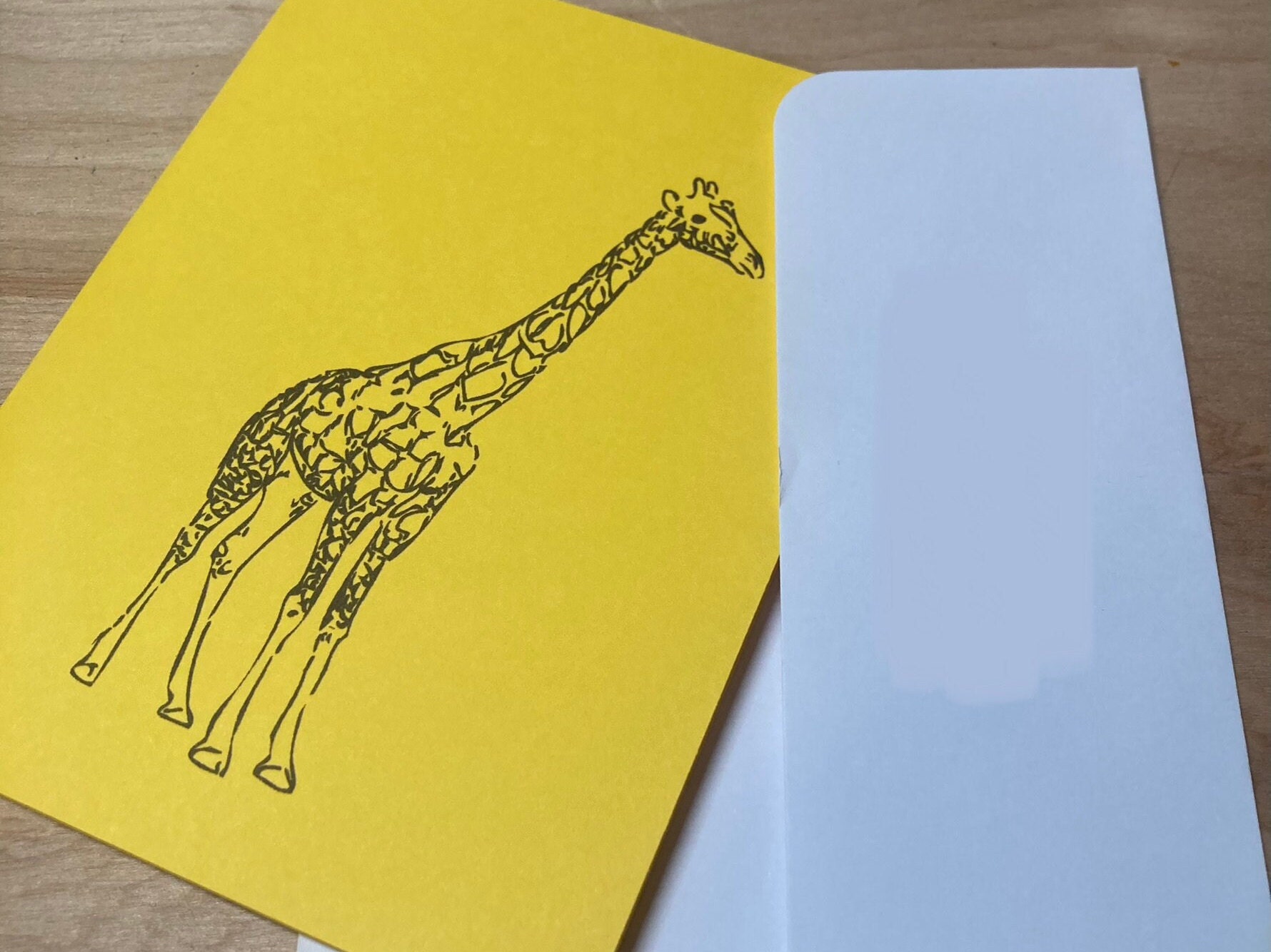 Set of 150 Yellow Giraffe Note Cards With White Envelopes - Etsy