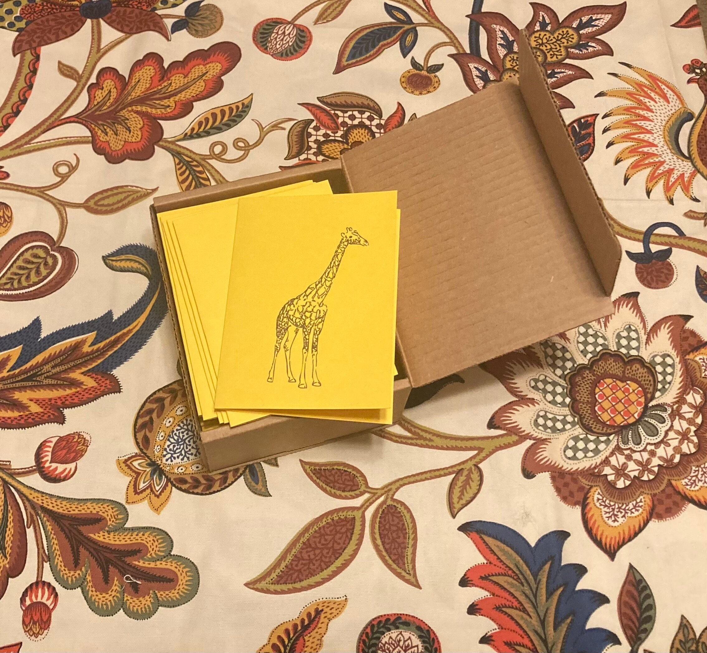 Set of 150 Yellow Giraffe Note Cards With White Envelopes - Etsy