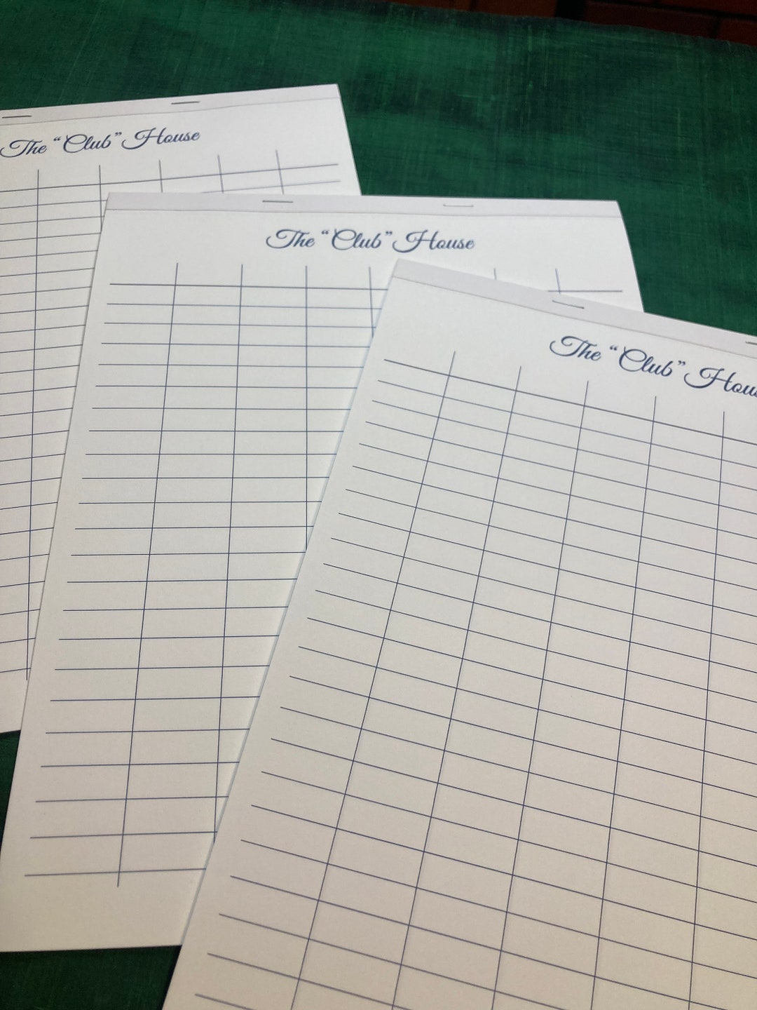 Set of 3 Game Score Cards for Game Nights, Custom Made, 10 Perforated