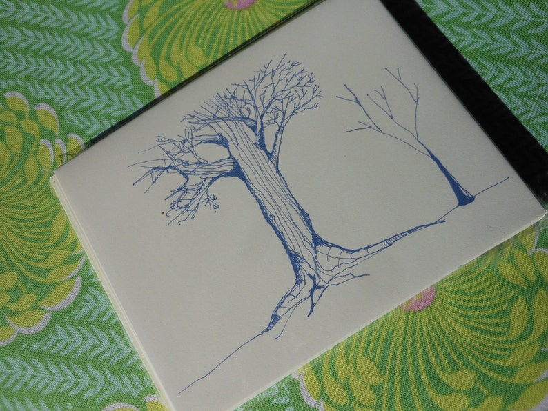 Assorted Tree Sketch Note Cards Set of 5