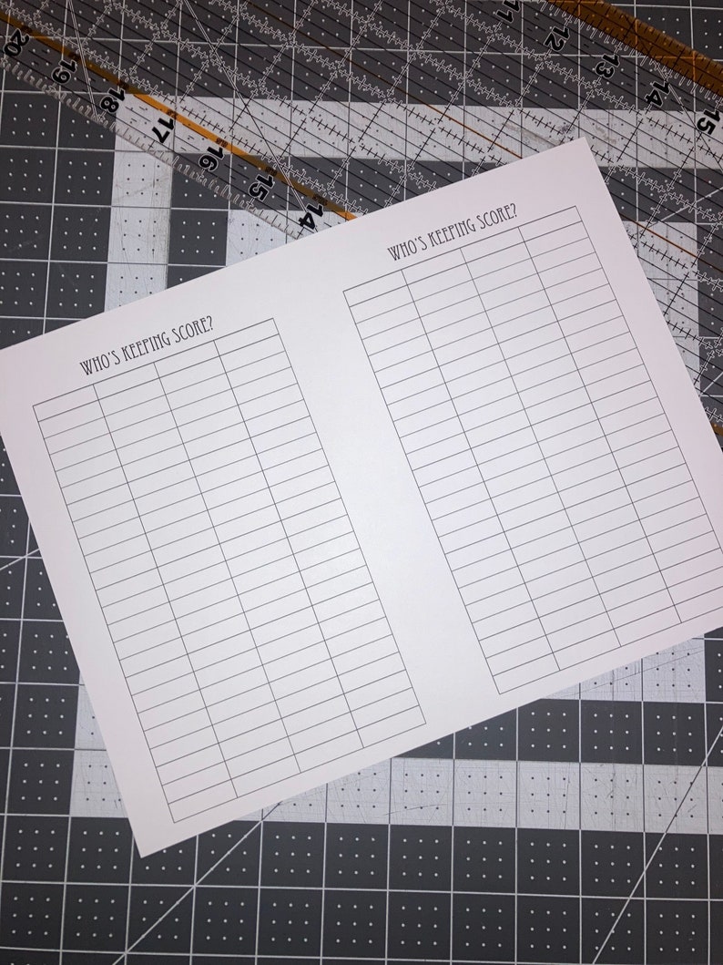 Printable Game Score Card for Family and Friends Game Nights, 5.5” X 8. ...