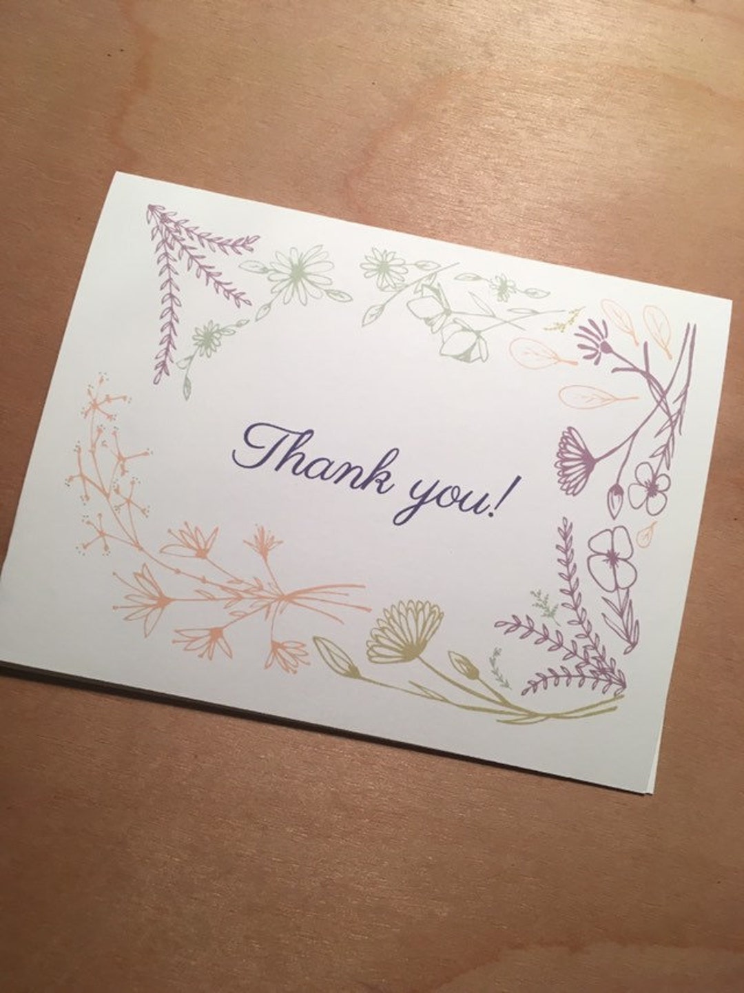 Hand Drawn and Illustrated Spring Flower Thank You Note Cards - Etsy