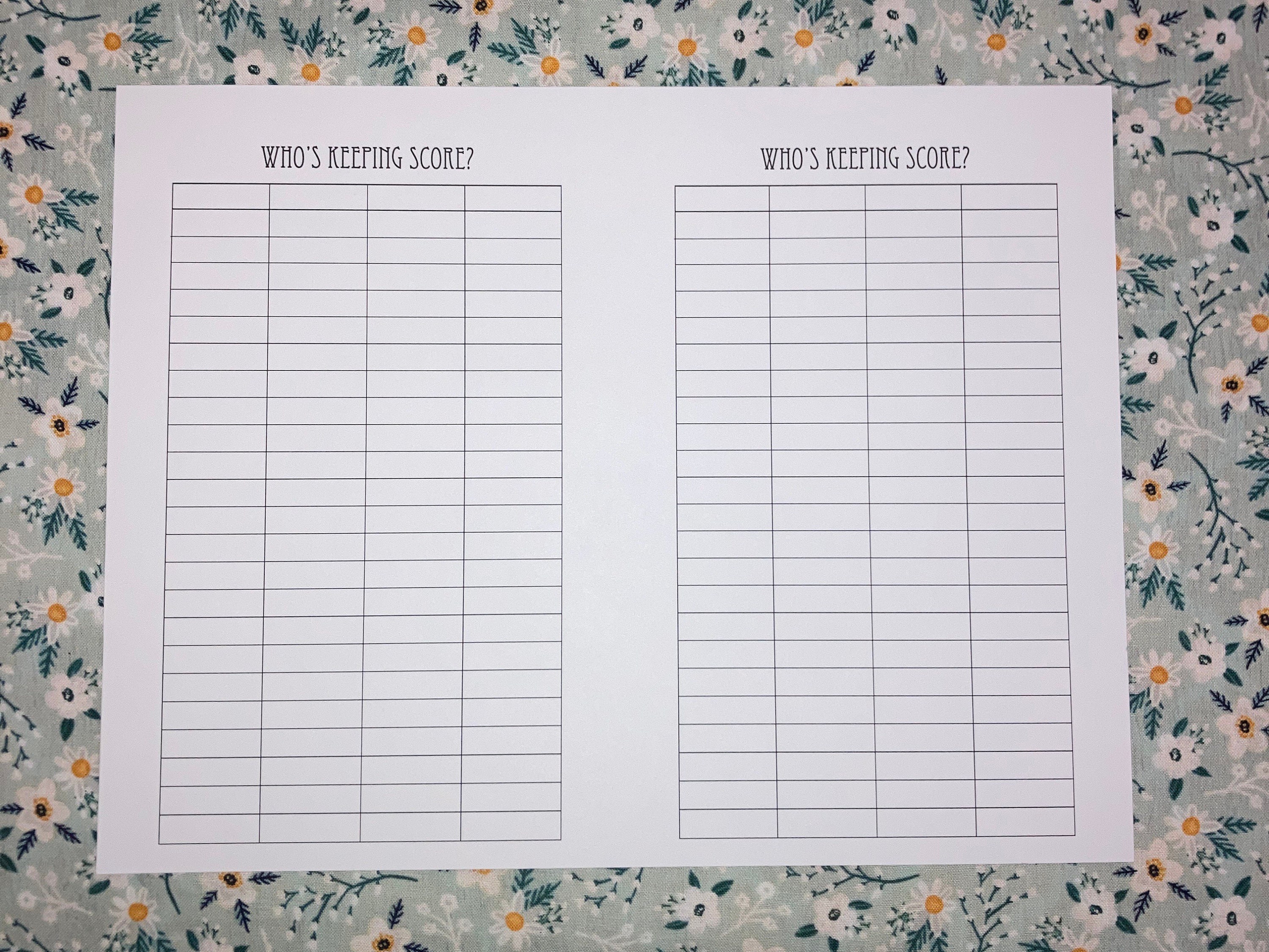 Printable Game Score Card For Family And Friends Game Nights 5 5 X 8 5 Printable Game Score Card For Family And Friends Game Nights 5 5 X 8 5