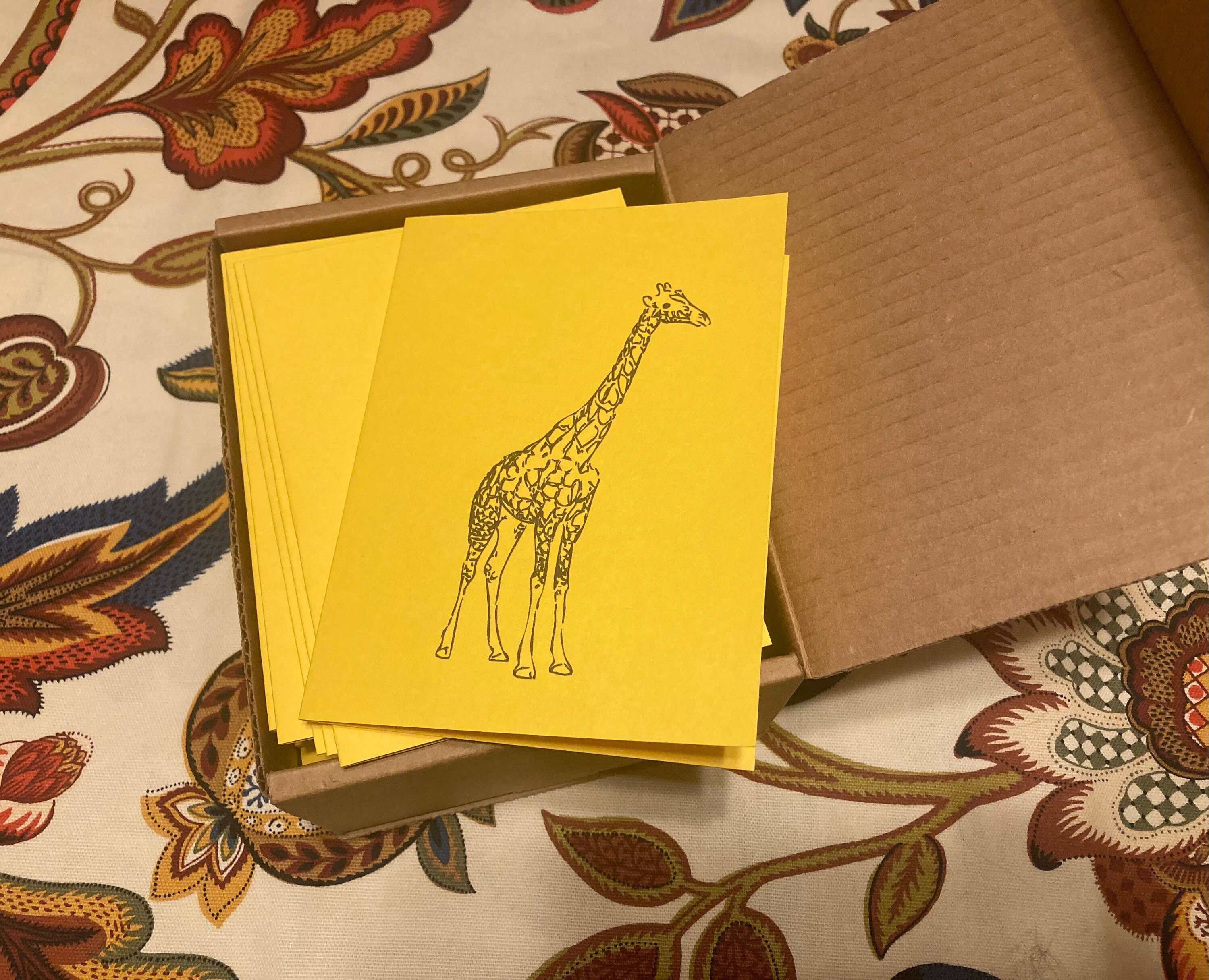 Set of 150 Yellow Giraffe Note Cards With White Envelopes - Etsy